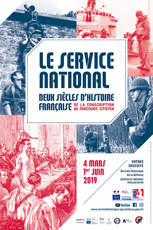 Affiche Le service national, deux siècles d'histoire française, de la construction au parcours citoyen