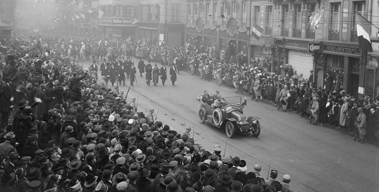 Bannière Le 11 novembre 1918, le retour de l’Alsace-Moselle à la France.