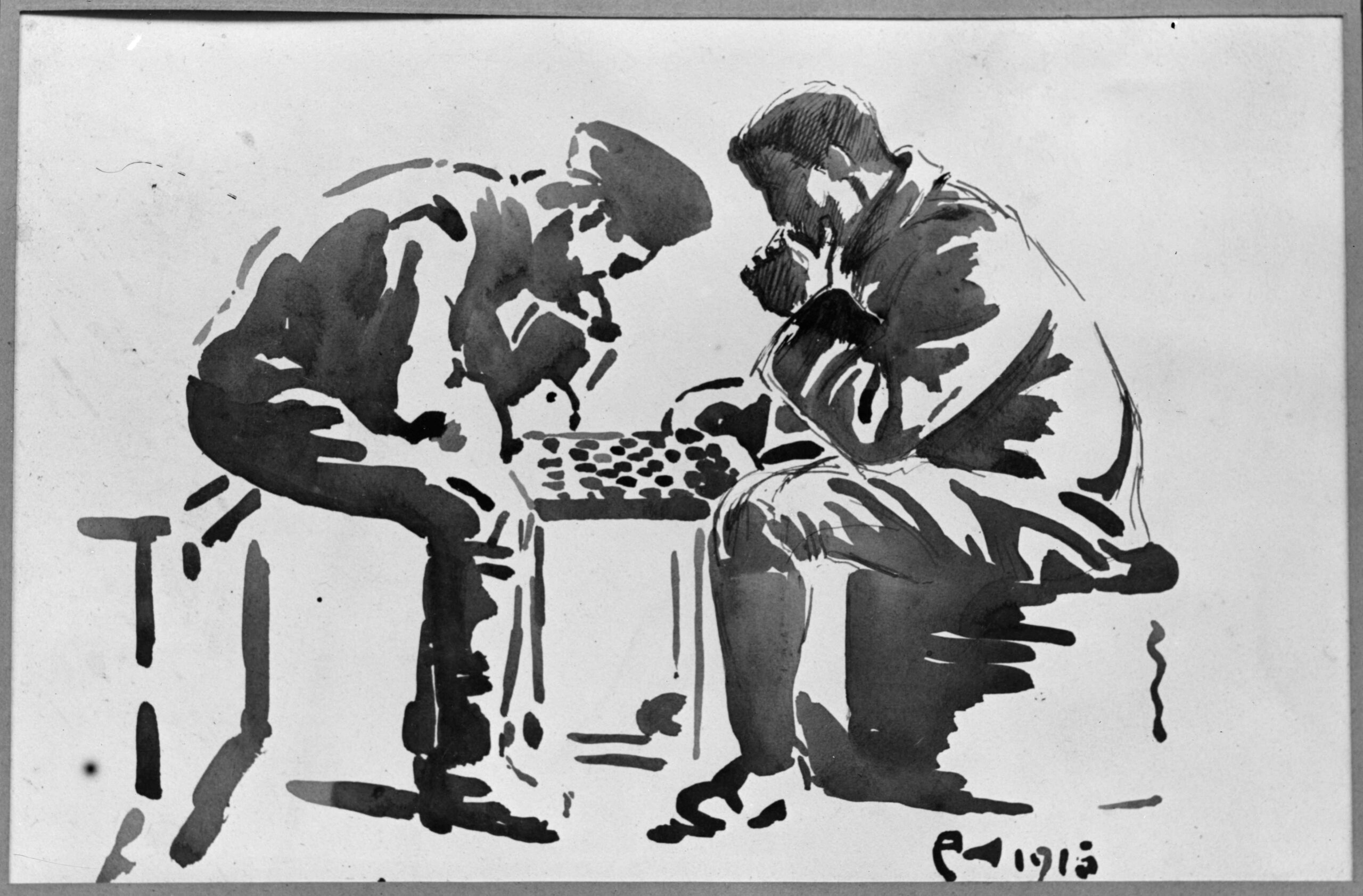 Salon des armées. Partie de dames par Lemoine.
Janvier 1917, Paris.