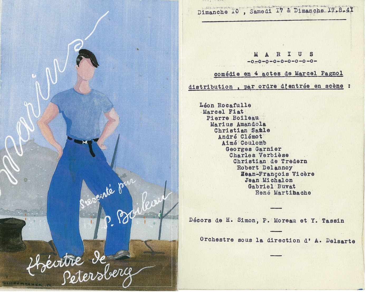 Programme de théâtre au Stalag XII-D. Août 1941, Trèves (Allemagne). 