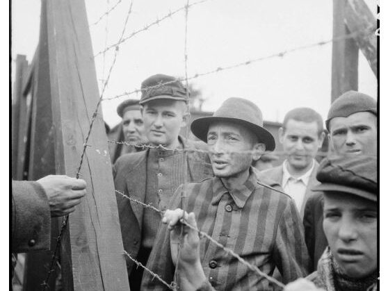 L’ouverture du camp de concentration de Vaihingen. Vaihingen (Allemagne), 13 avril 1945